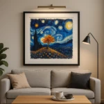 Starry Night Over a Flowered Hill